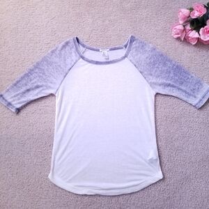 Thin White and Blue Regland Baseball Half Sleeve Shirt